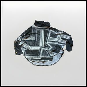 Chris & Carol Large Patterned Cowl Neck Knit Poncho